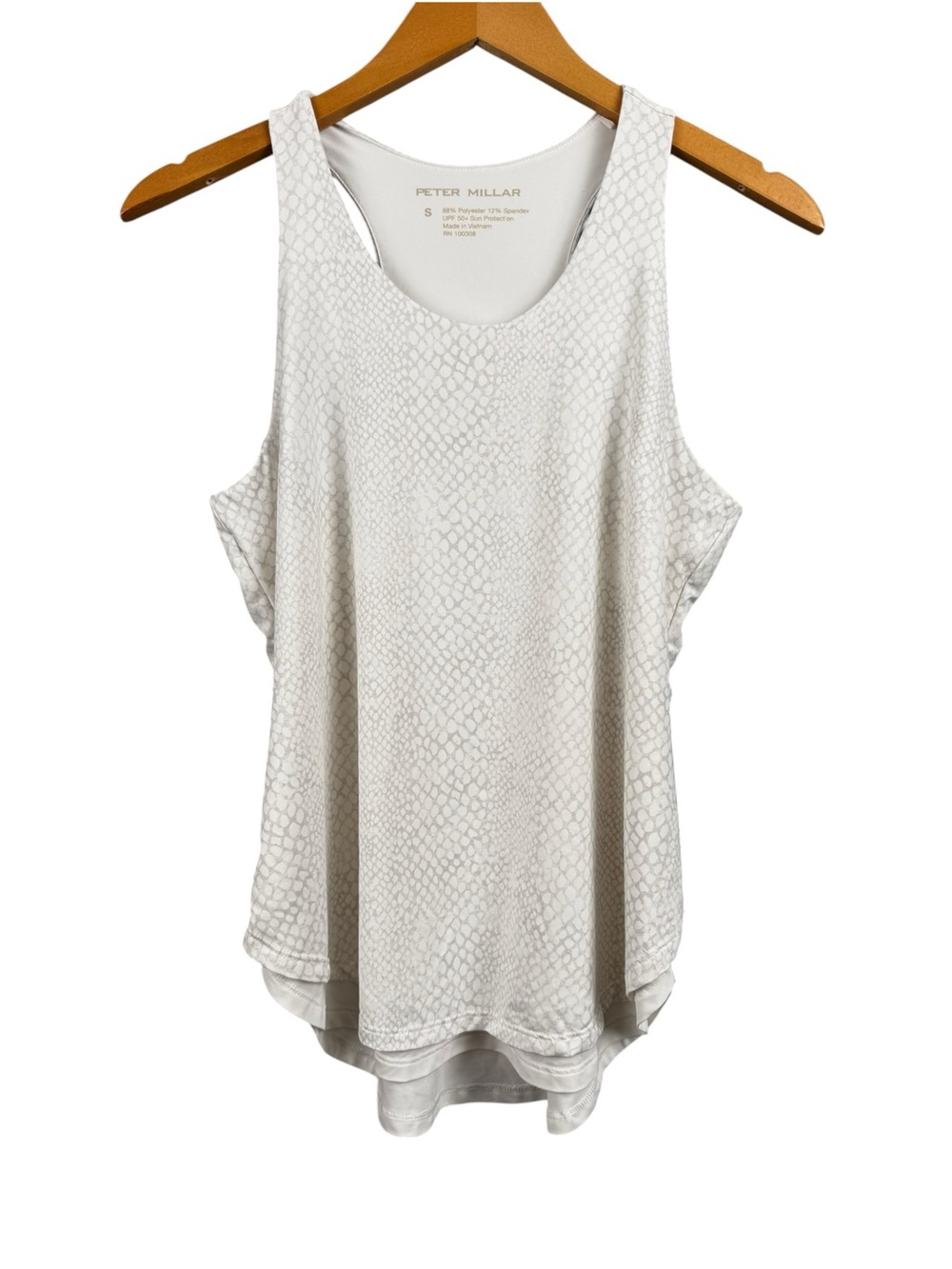 Peter Millar Women’s Small Racerback Performance Tank White Gray UPF 50+